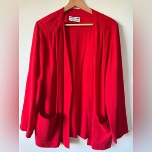 Vintage Alfred Dunner Vibrant Red Blazer Overcoat Size L